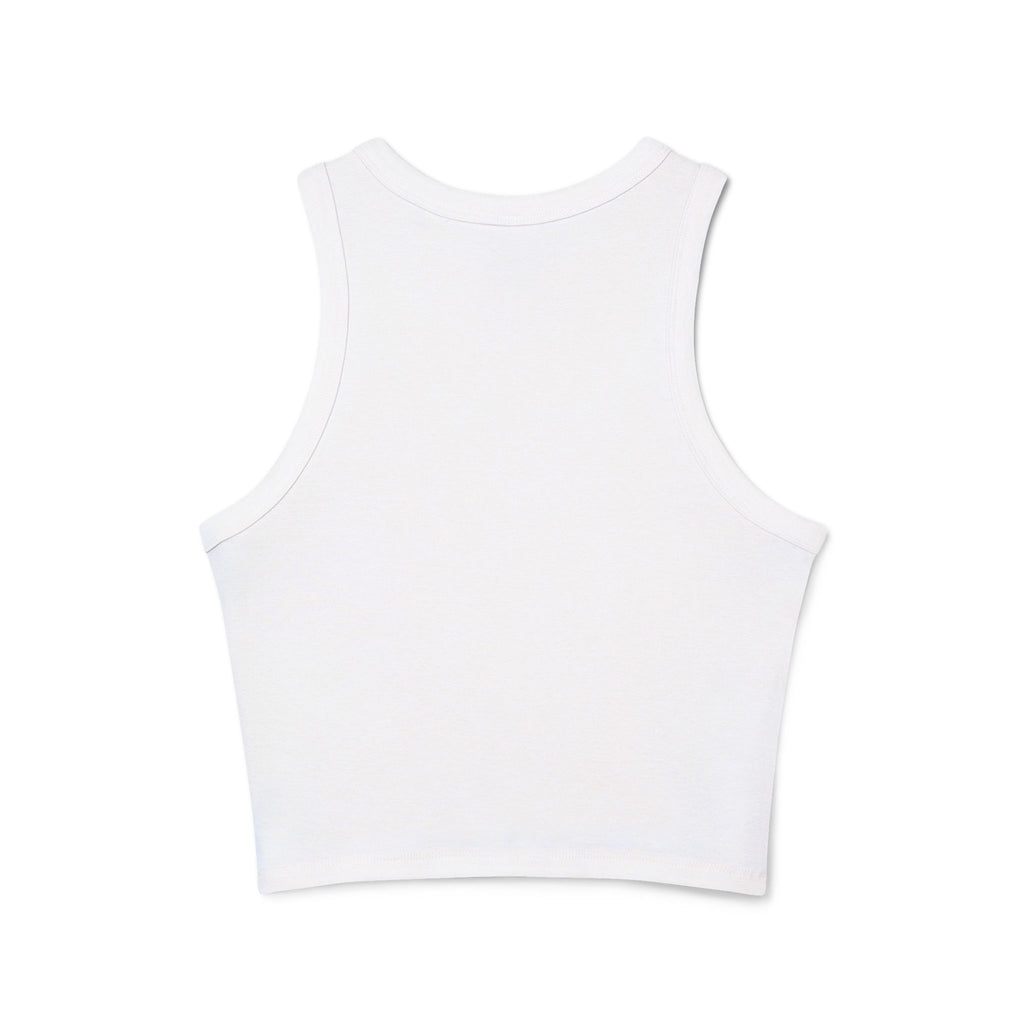 Ribbed Racer Tank — Minimalist Surf Microphone Line Art