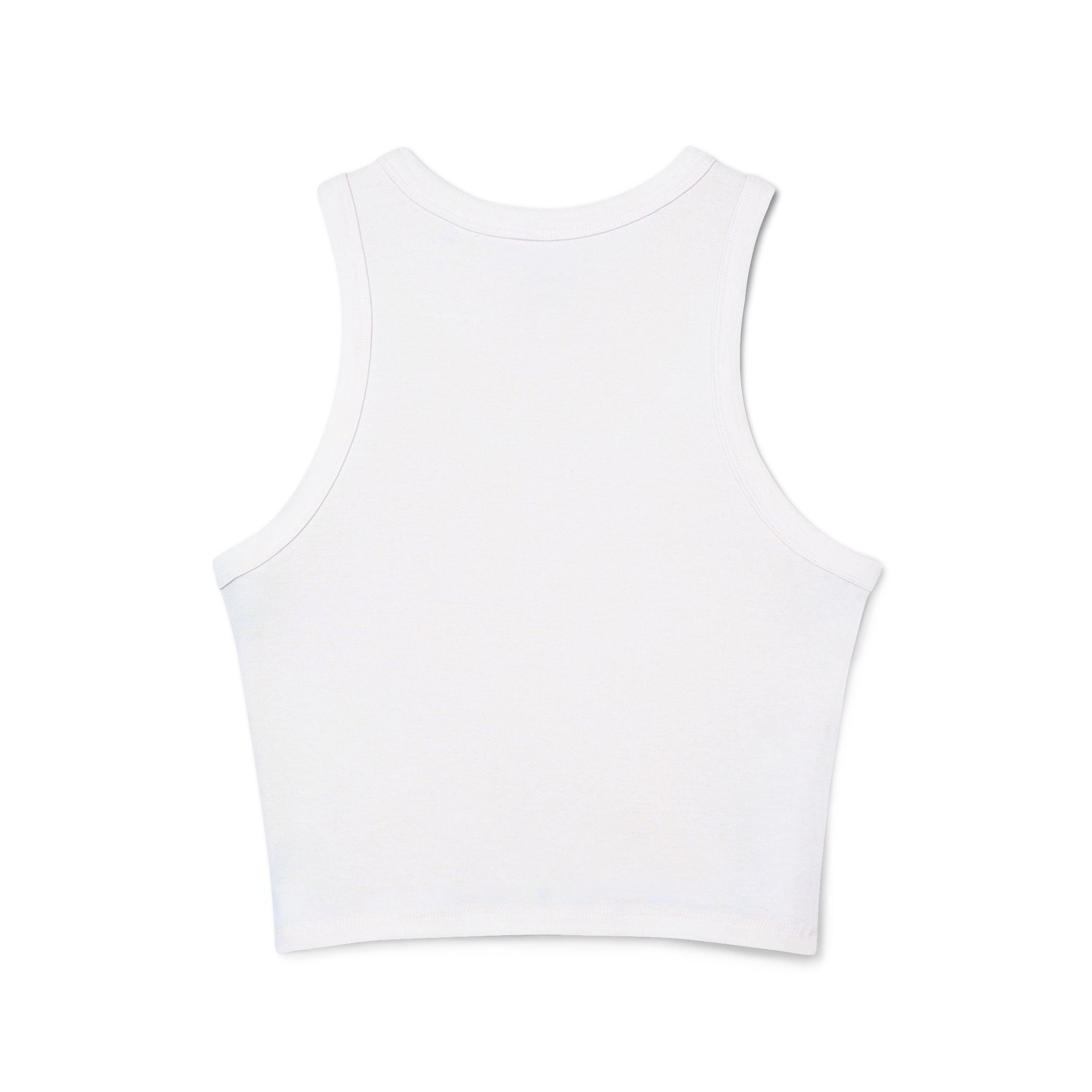 Ribbed Racer Tank — Minimalist Surf Microphone Line Art