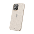 Biodegradable Phone Case — Minimal Microphone Sketch (HB), Eco-Friendly iPhone Cover