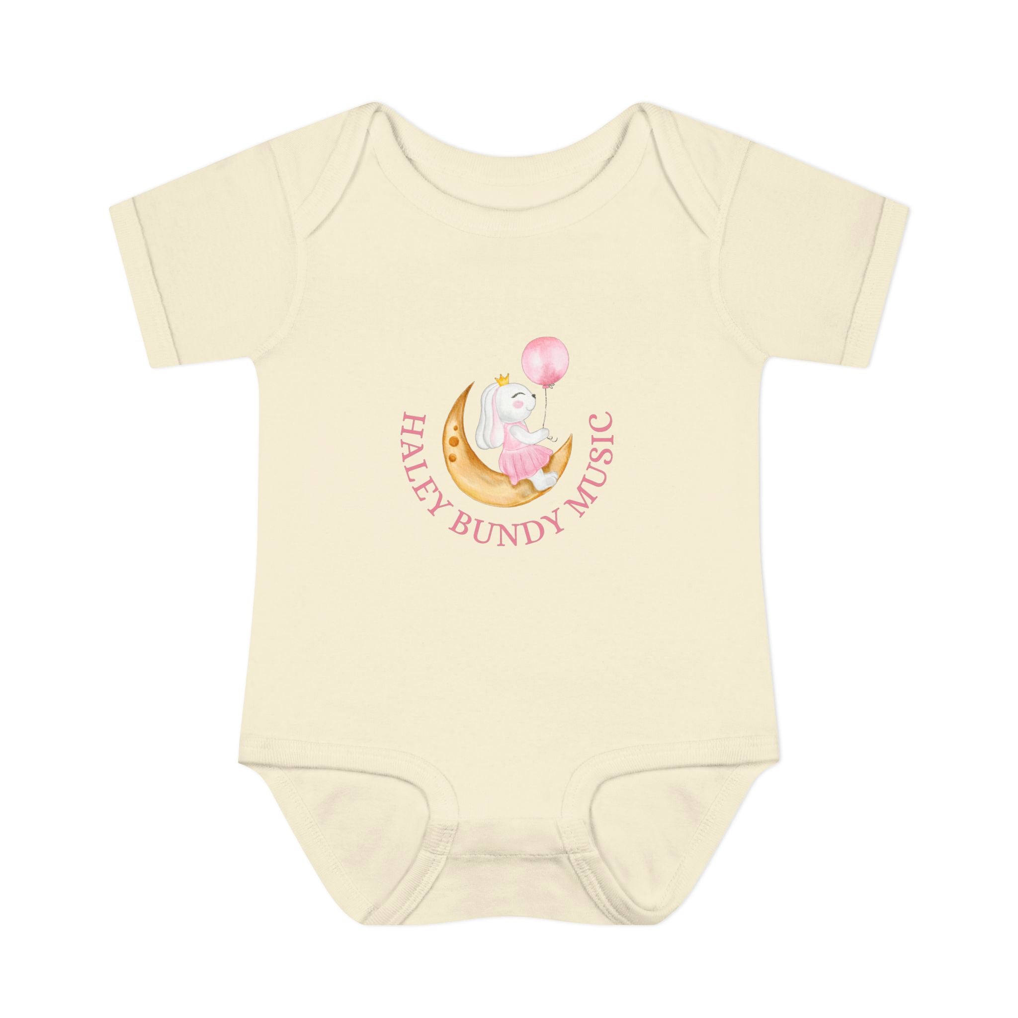 Personalized Baby Bodysuit – “Haley Bundy Music” Pastel Script Infant Onesie