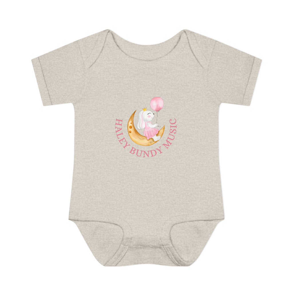 Personalized Baby Bodysuit – “Haley Bundy Music” Pastel Script Infant Onesie