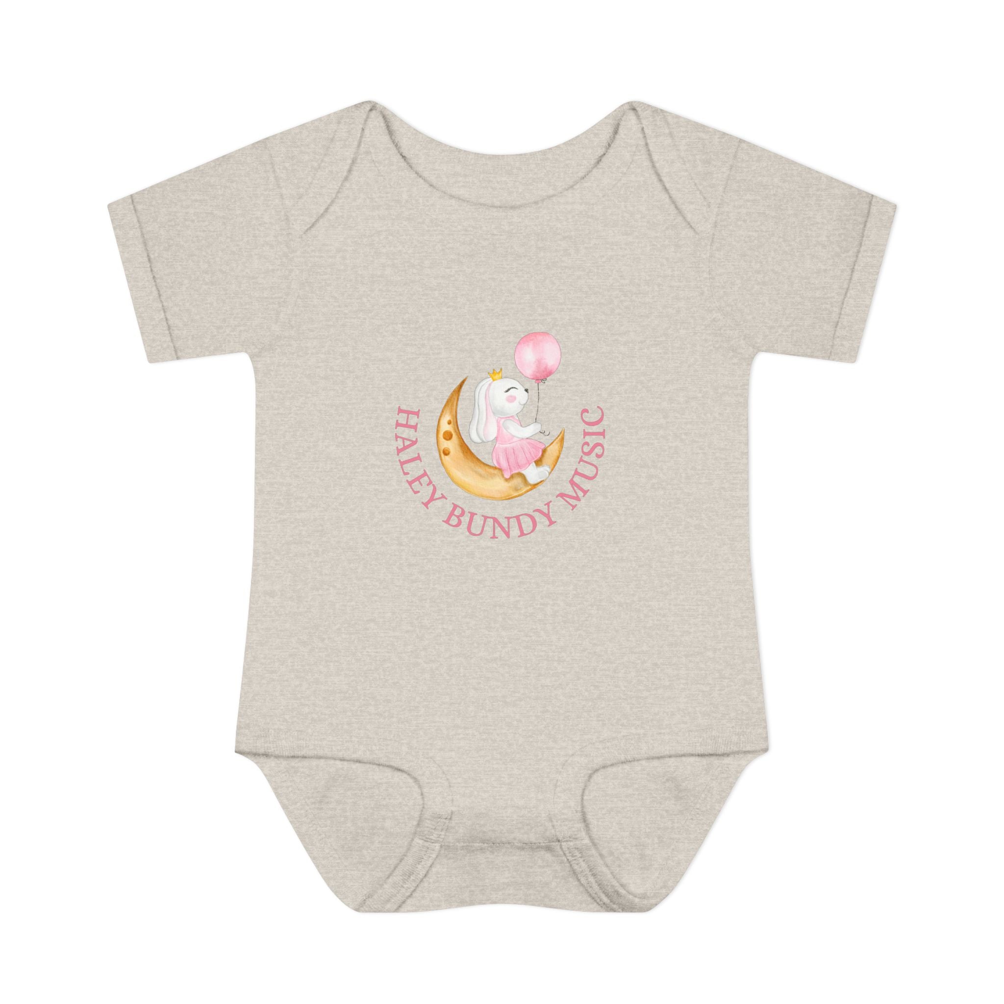 Personalized Baby Bodysuit – “Haley Bundy Music” Pastel Script Infant Onesie