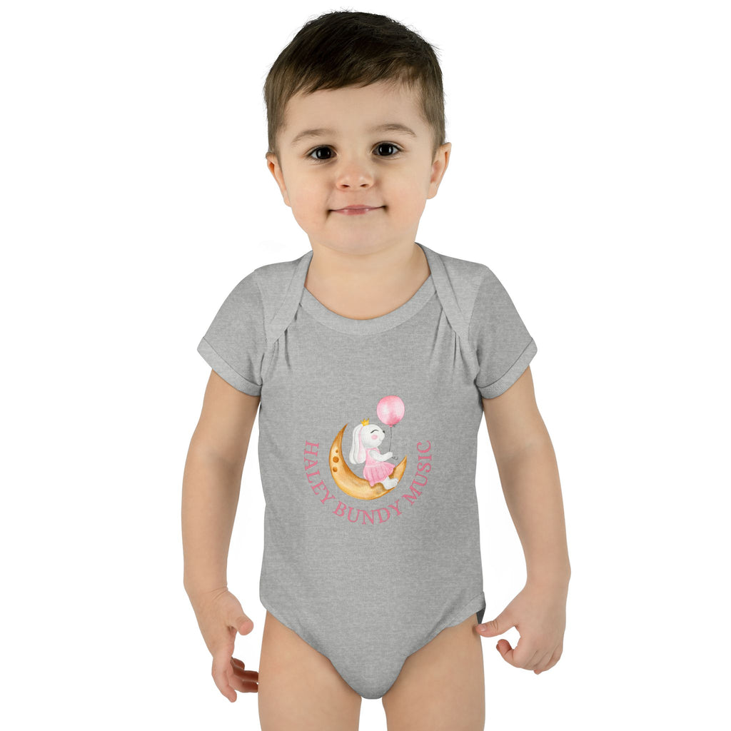 Personalized Baby Bodysuit – “Haley Bundy Music” Pastel Script Infant Onesie