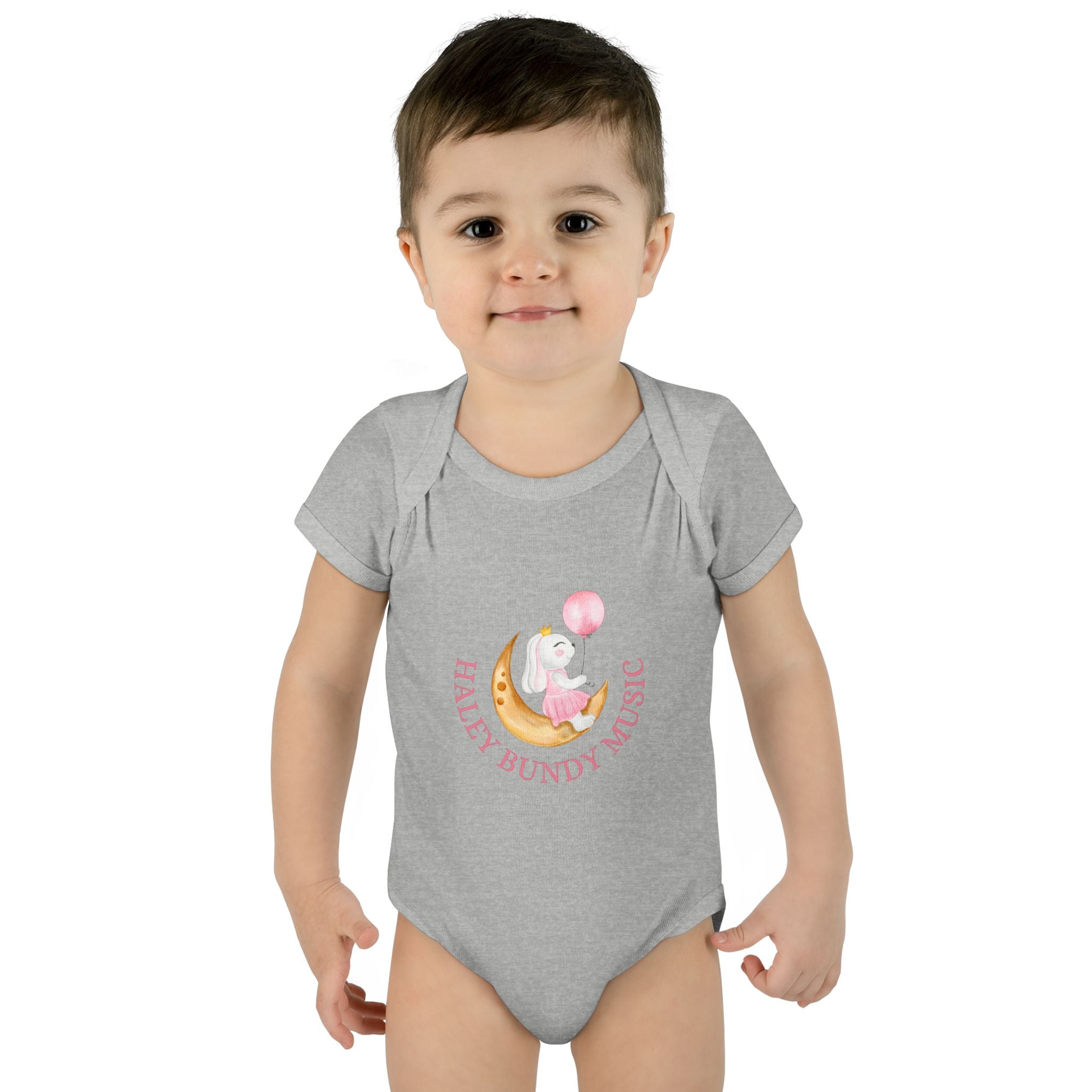Personalized Baby Bodysuit – “Haley Bundy Music” Pastel Script Infant Onesie