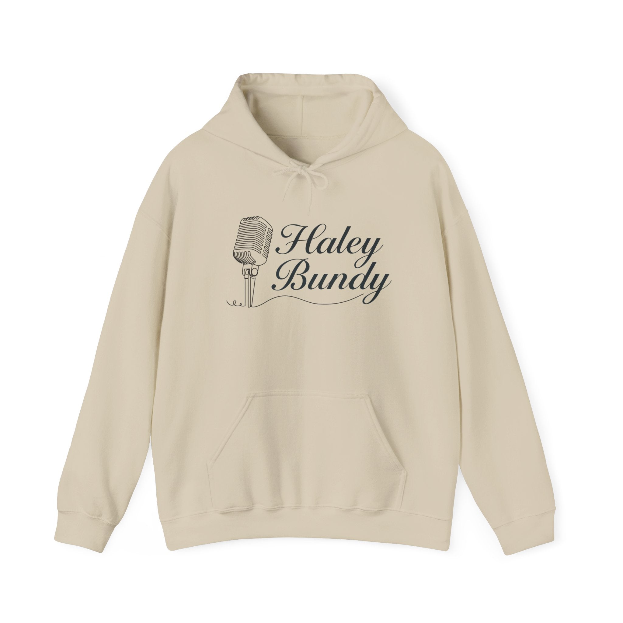 Haley Bundy Vintage Microphone Hoodie — Personalized Name Musician Sweatshirt
