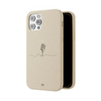 Biodegradable Phone Case — Minimal Microphone Sketch (HB), Eco-Friendly iPhone Cover