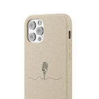 Biodegradable Phone Case — Minimal Microphone Sketch (HB), Eco-Friendly iPhone Cover