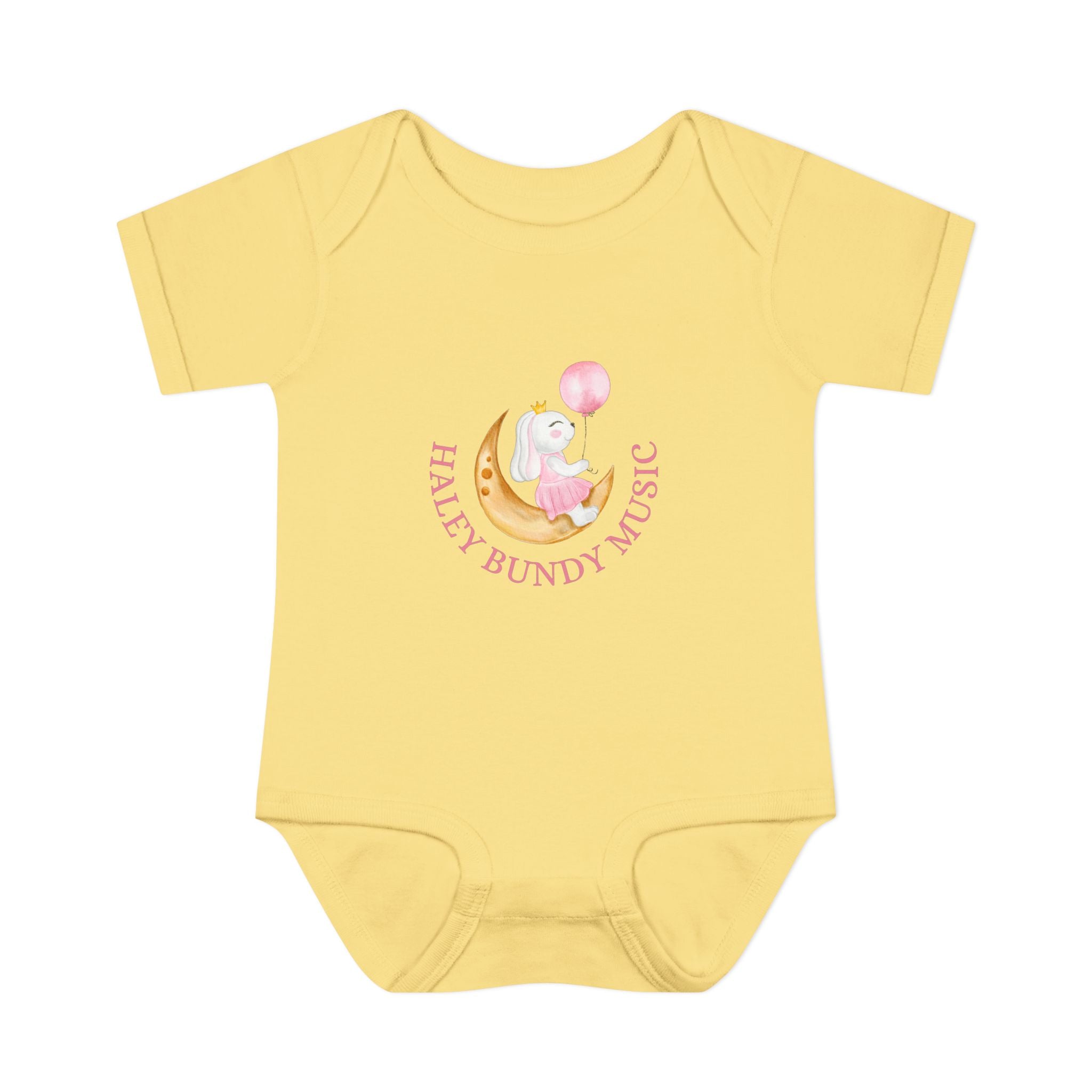 Personalized Baby Bodysuit – “Haley Bundy Music” Pastel Script Infant Onesie