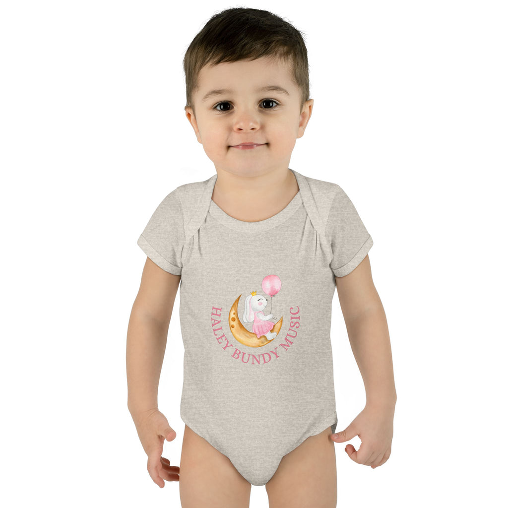 Personalized Baby Bodysuit – “Haley Bundy Music” Pastel Script Infant Onesie