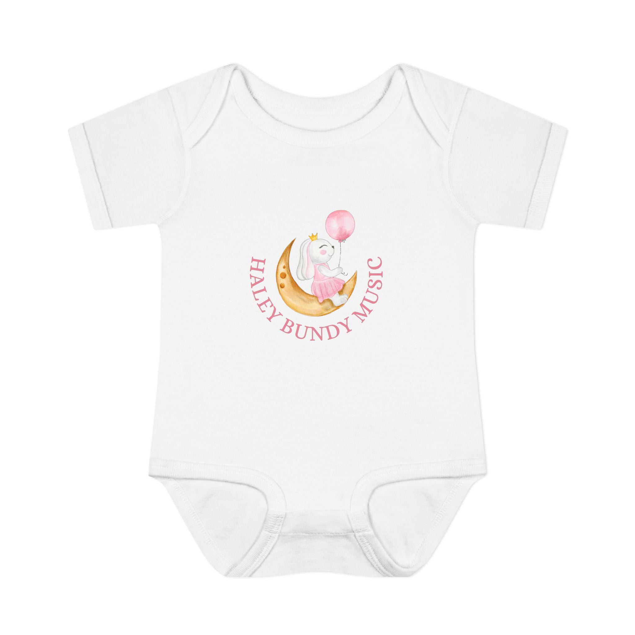 Personalized Baby Bodysuit – “Haley Bundy Music” Pastel Script Infant Onesie