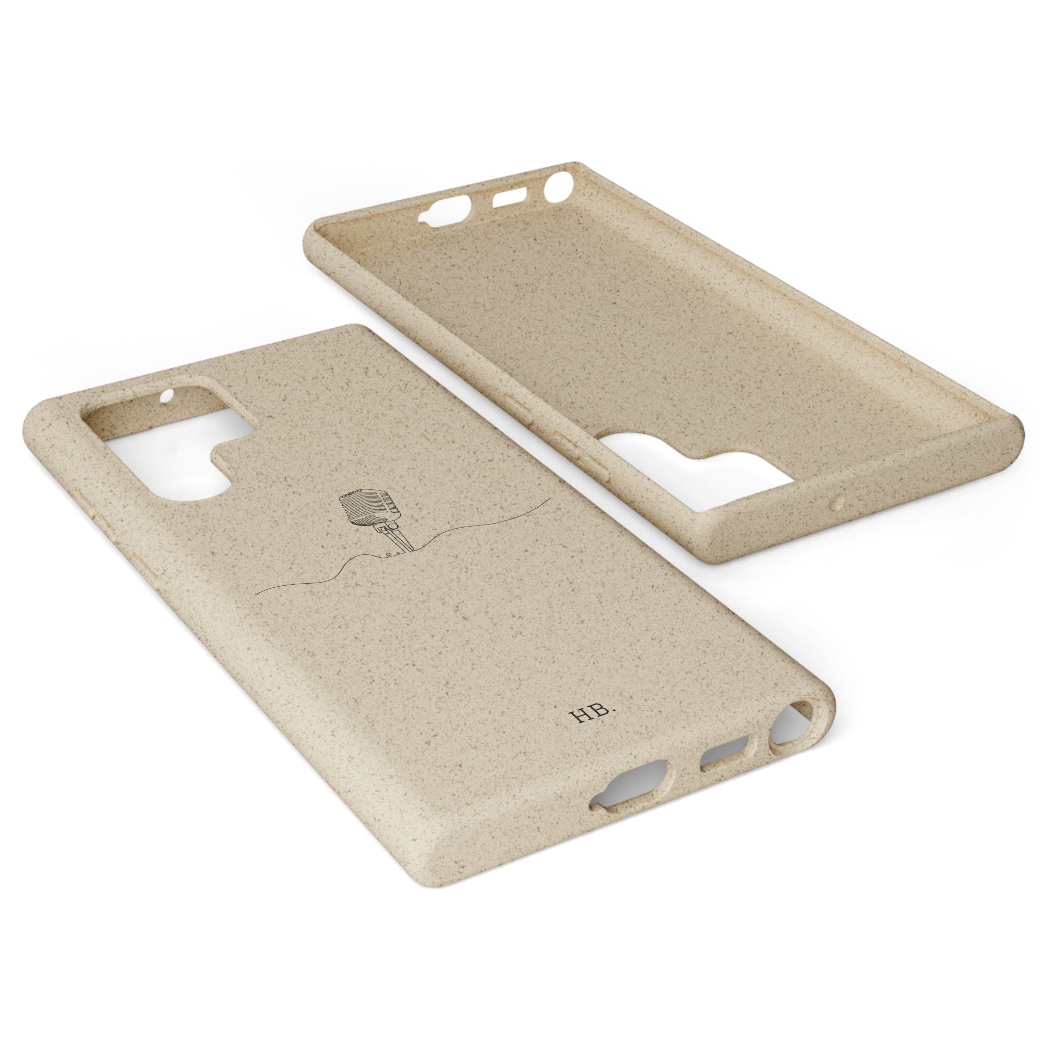 Biodegradable Phone Case — Minimal Microphone Sketch (HB), Eco-Friendly iPhone Cover