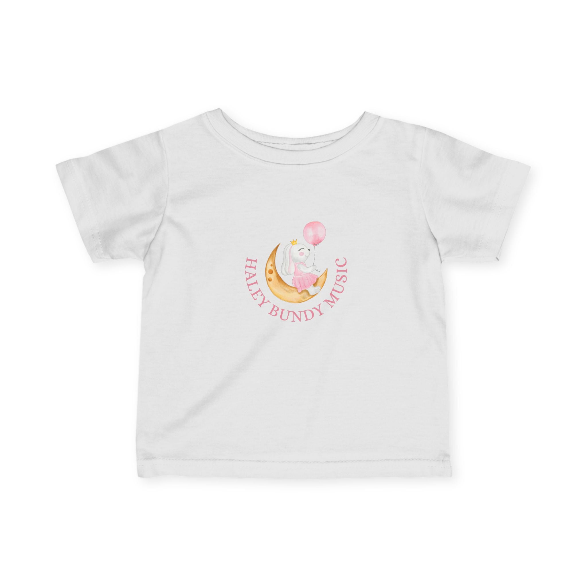 Infant Tee — Personalized "Haley Bundy" Baby Name Shirt (Pink Script)