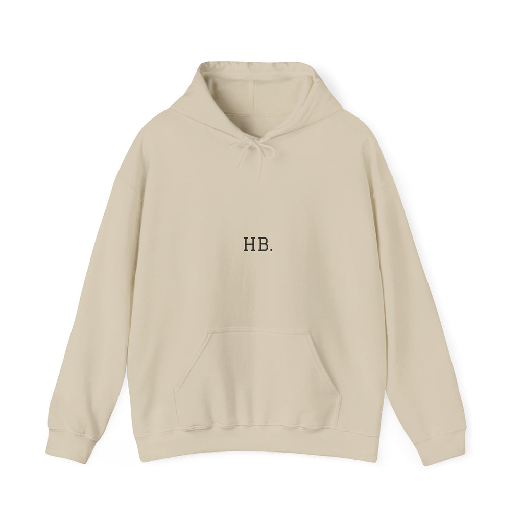 HB. Minimalist Monogram Hoodie — Classic Neutral Hooded Sweatshirt