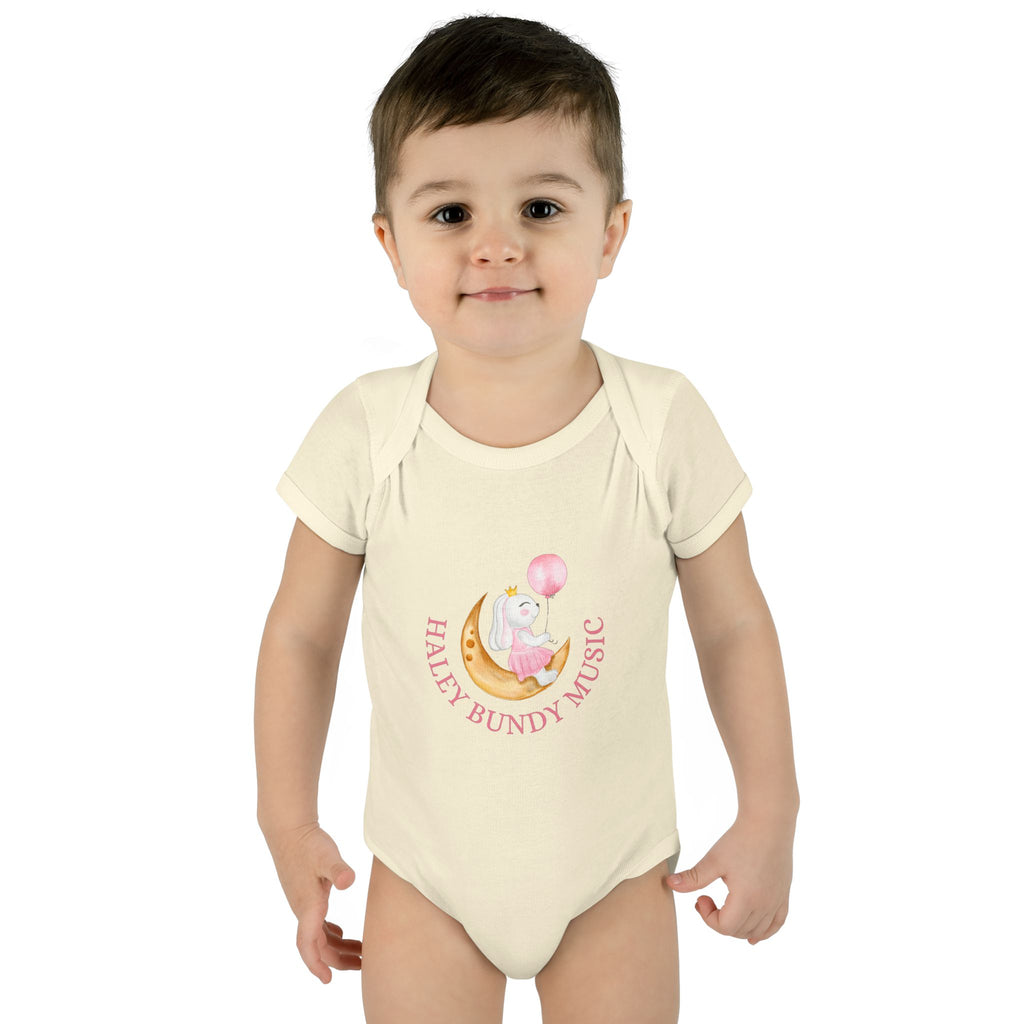 Personalized Baby Bodysuit – “Haley Bundy Music” Pastel Script Infant Onesie