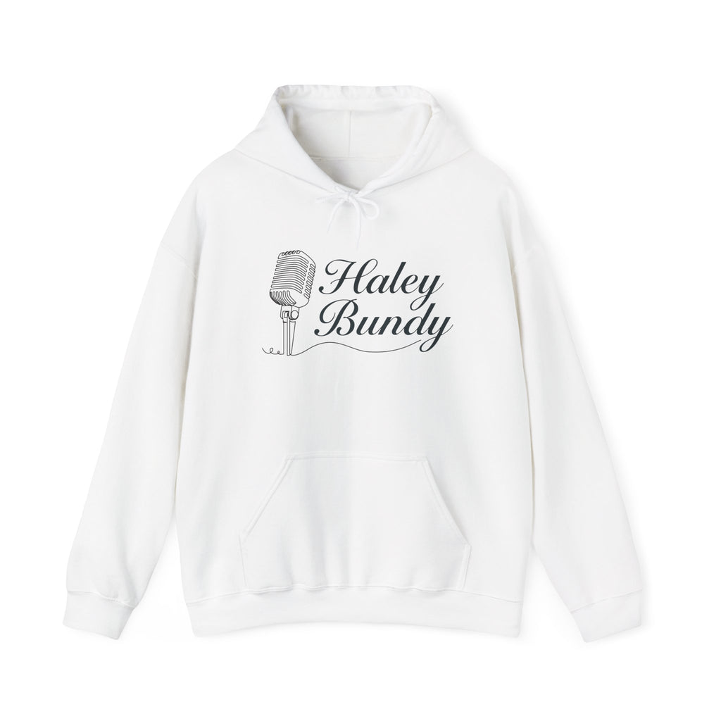 Haley Bundy Vintage Microphone Hoodie — Personalized Name Musician Sweatshirt