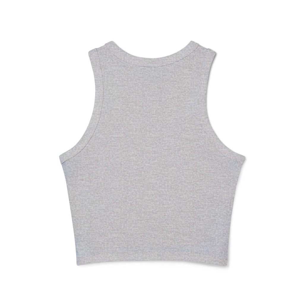 Ribbed Racer Tank — Minimalist Surf Microphone Line Art