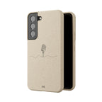 Biodegradable Phone Case — Minimal Microphone Sketch (HB), Eco-Friendly iPhone Cover