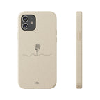 Biodegradable Phone Case — Minimal Microphone Sketch (HB), Eco-Friendly iPhone Cover