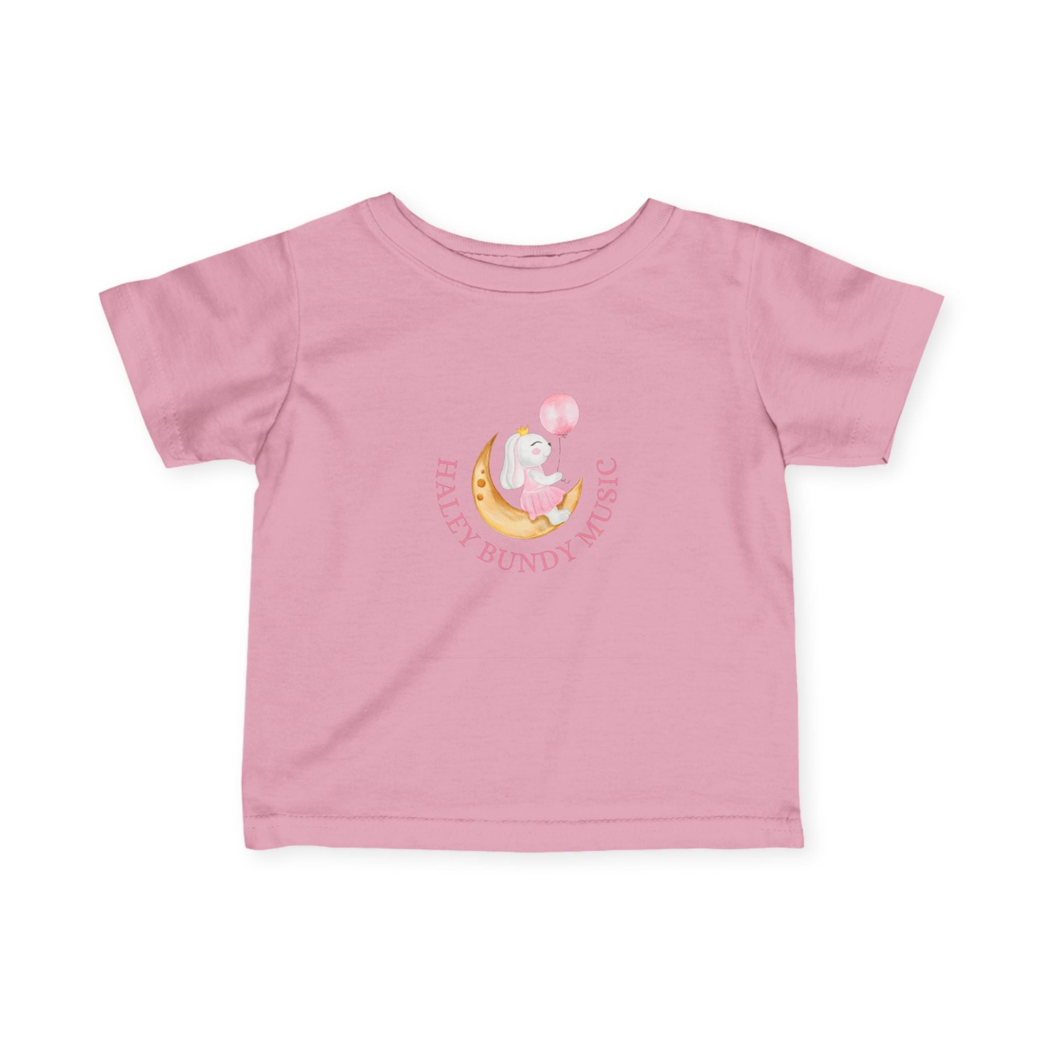 Infant Tee — Personalized "Haley Bundy" Baby Name Shirt (Pink Script)