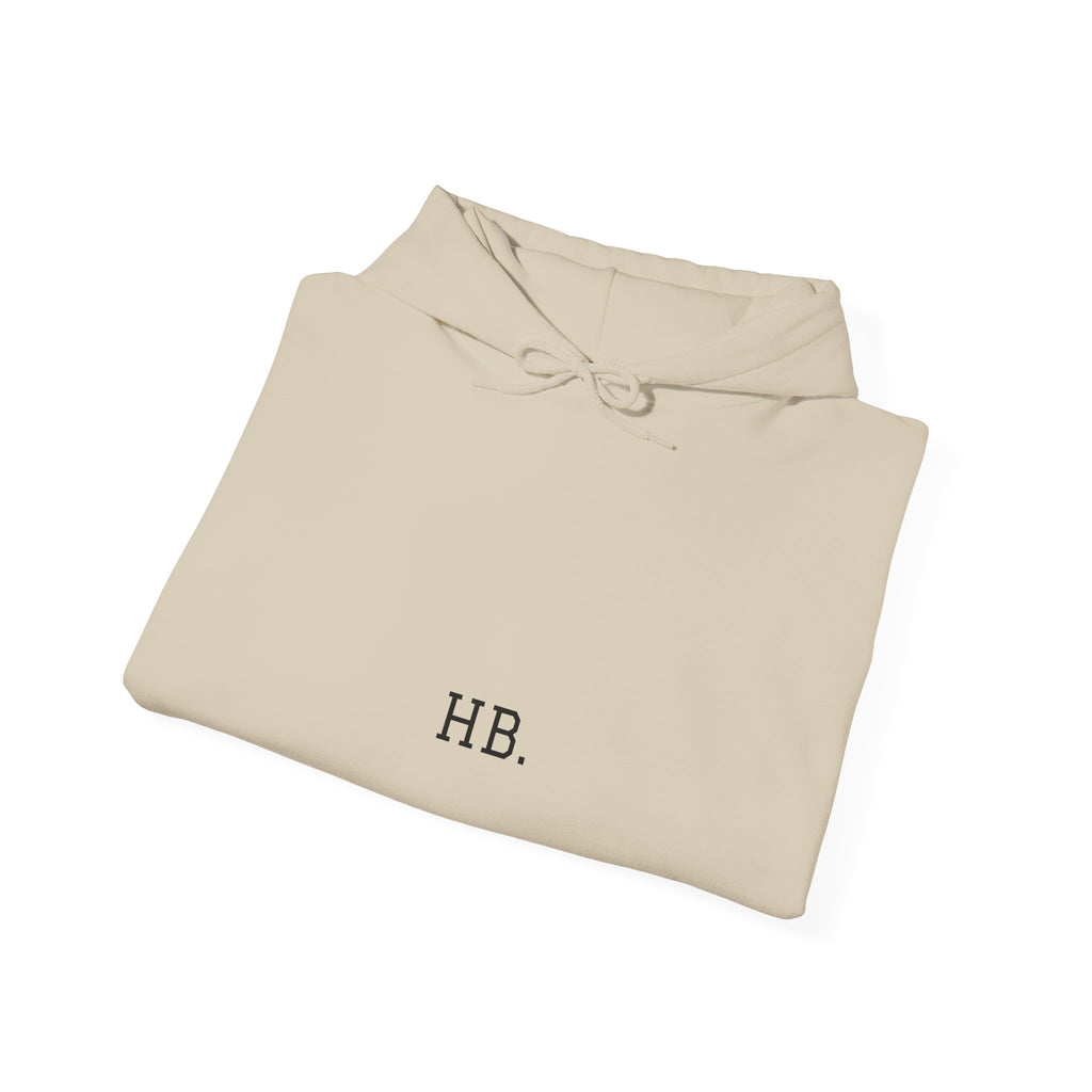HB. Minimalist Monogram Hoodie — Classic Neutral Hooded Sweatshirt