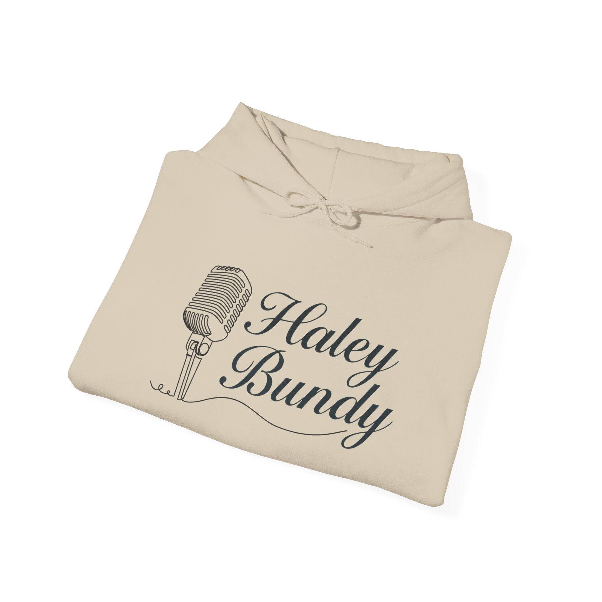 Haley Bundy Vintage Microphone Hoodie — Personalized Name Musician Sweatshirt