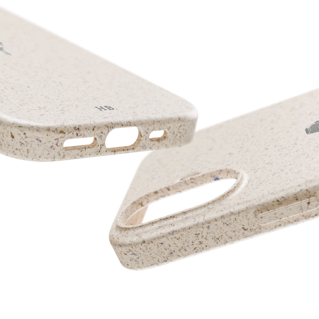 Biodegradable Phone Case — Minimal Microphone Sketch (HB), Eco-Friendly iPhone Cover