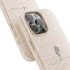 Biodegradable Phone Case — Minimal Microphone Sketch (HB), Eco-Friendly iPhone Cover
