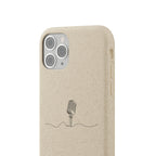 Biodegradable Phone Case — Minimal Microphone Sketch (HB), Eco-Friendly iPhone Cover