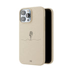 Biodegradable Phone Case — Minimal Microphone Sketch (HB), Eco-Friendly iPhone Cover