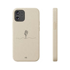 Biodegradable Phone Case — Minimal Microphone Sketch (HB), Eco-Friendly iPhone Cover