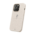 Biodegradable Phone Case — Minimal Microphone Sketch (HB), Eco-Friendly iPhone Cover