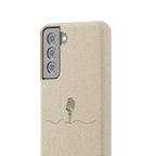 Biodegradable Phone Case — Minimal Microphone Sketch (HB), Eco-Friendly iPhone Cover