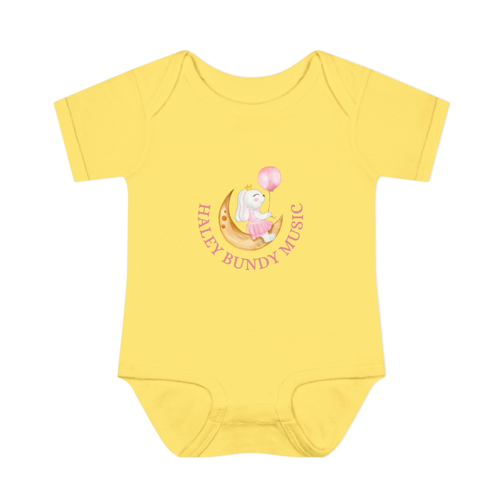 Personalized Baby Bodysuit – “Haley Bundy Music” Pastel Script Infant Onesie