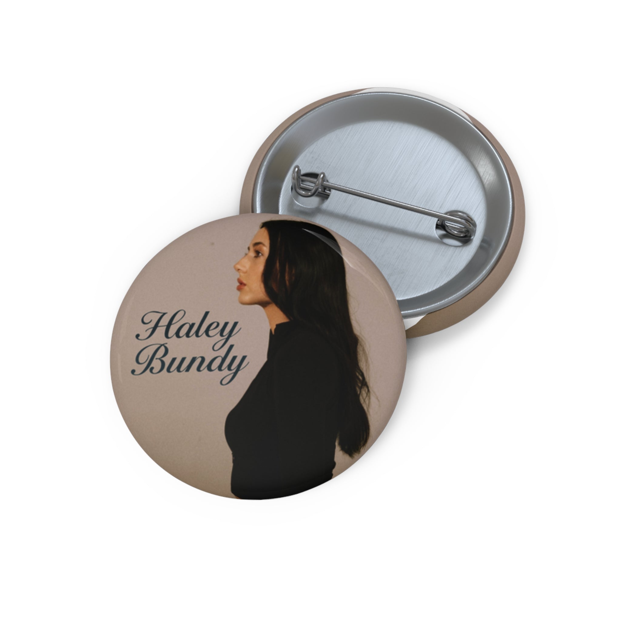 Photo Portrait Pin Button — Personalized Name Badge (Custom Face & Text)