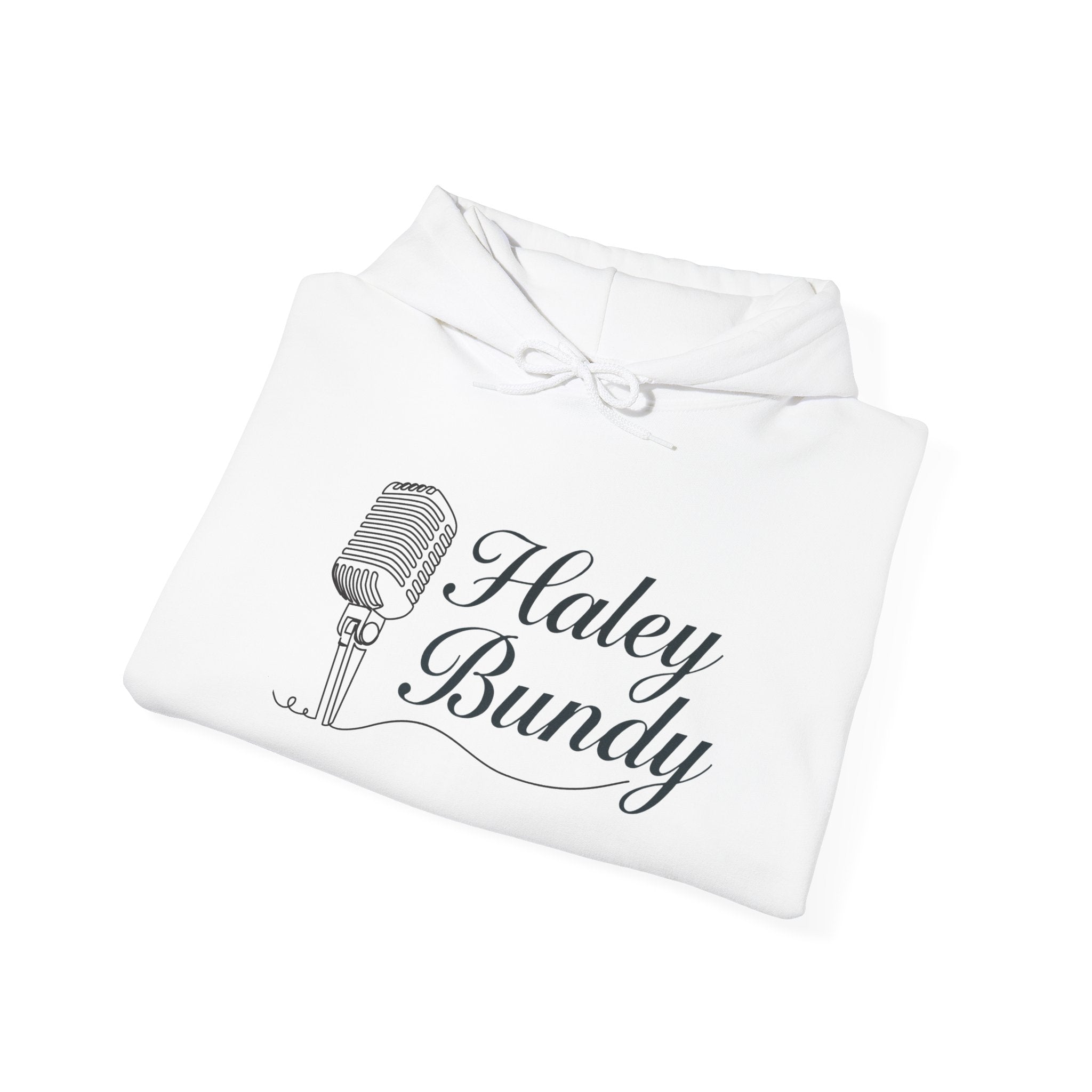 Haley Bundy Vintage Microphone Hoodie — Personalized Name Musician Sweatshirt