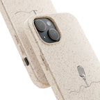 Biodegradable Phone Case — Minimal Microphone Sketch (HB), Eco-Friendly iPhone Cover