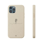 Biodegradable Phone Case — Minimal Microphone Sketch (HB), Eco-Friendly iPhone Cover