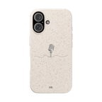 Biodegradable Phone Case — Minimal Microphone Sketch (HB), Eco-Friendly iPhone Cover