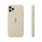 Biodegradable Phone Case — Minimal Microphone Sketch (HB), Eco-Friendly iPhone Cover