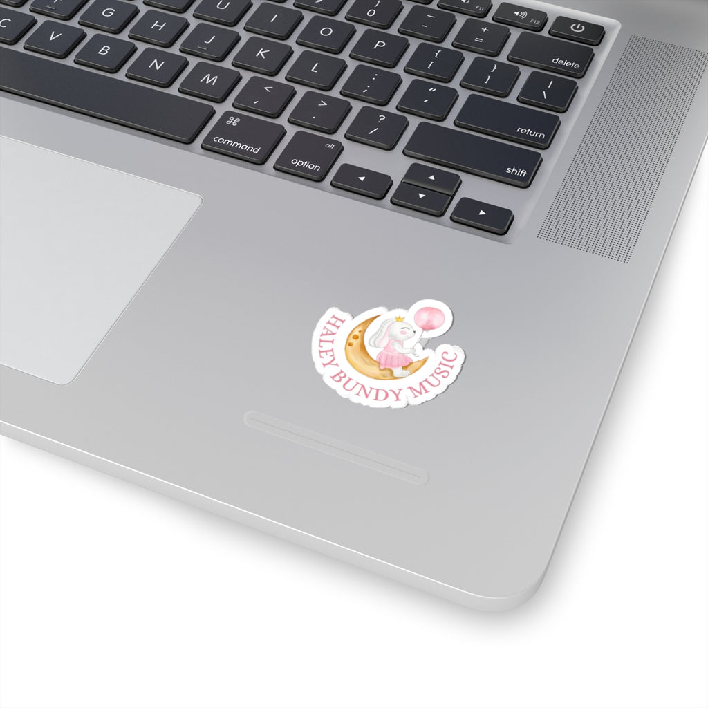 Kiss-Cut Sticker — Cute Bunny on Moon with Balloon (Youth Sticker) "Haley Bundy Music"