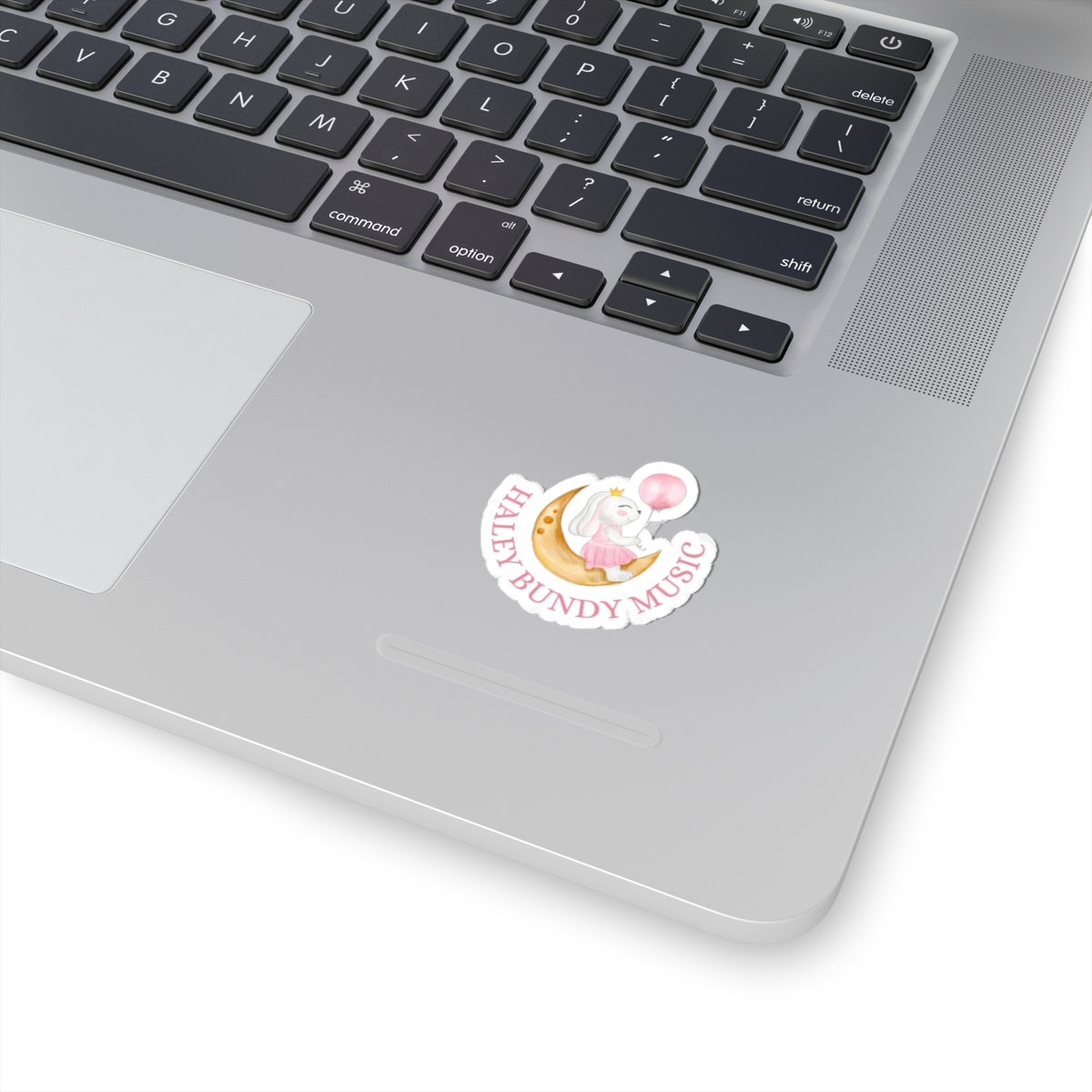 Kiss-Cut Sticker — Cute Bunny on Moon with Balloon (Youth Sticker) "Haley Bundy Music"