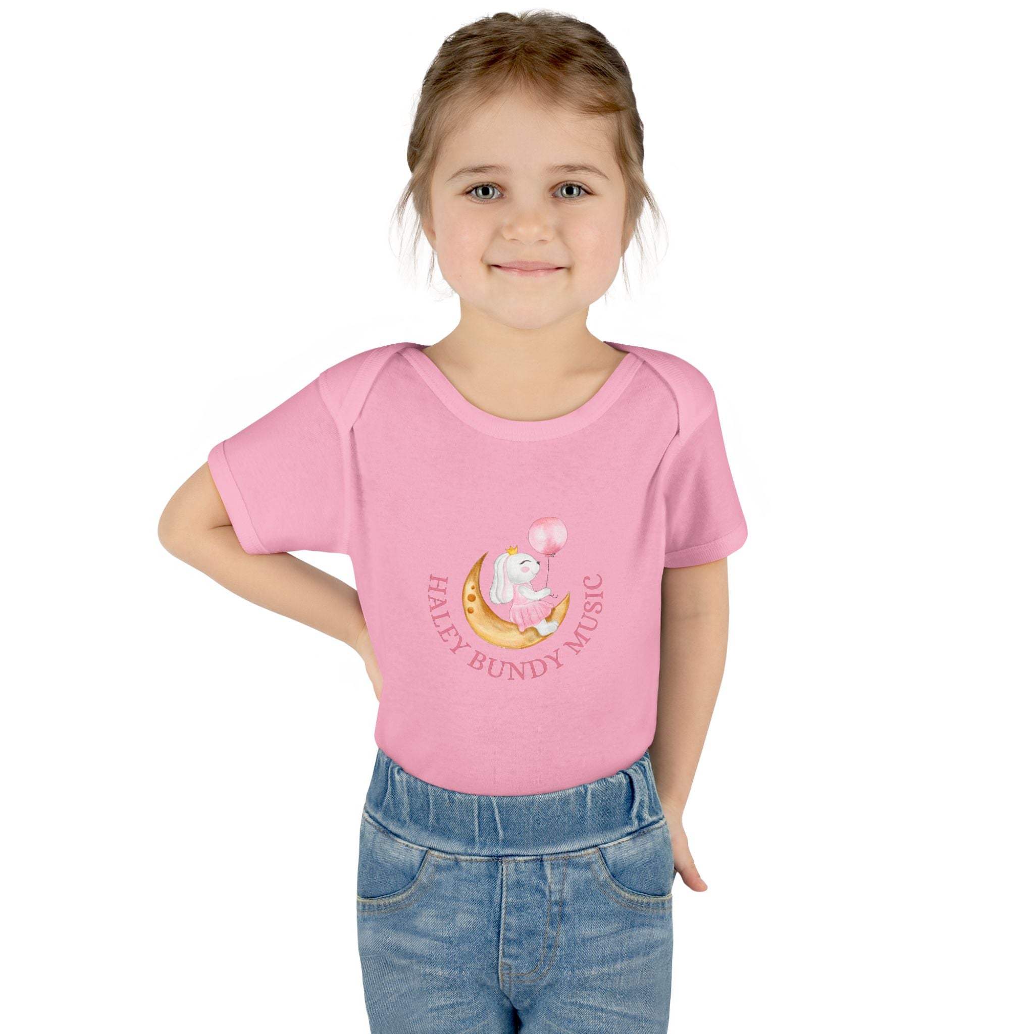 Personalized Baby Bodysuit – “Haley Bundy Music” Pastel Script Infant Onesie