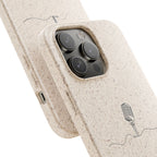 Biodegradable Phone Case — Minimal Microphone Sketch (HB), Eco-Friendly iPhone Cover