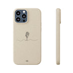 Biodegradable Phone Case — Minimal Microphone Sketch (HB), Eco-Friendly iPhone Cover