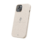 Biodegradable Phone Case — Minimal Microphone Sketch (HB), Eco-Friendly iPhone Cover
