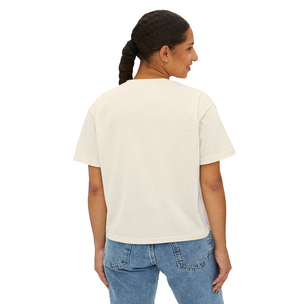 Women's Boxy Tee — "Haley Bundy" Script Name Crop T‑Shirt