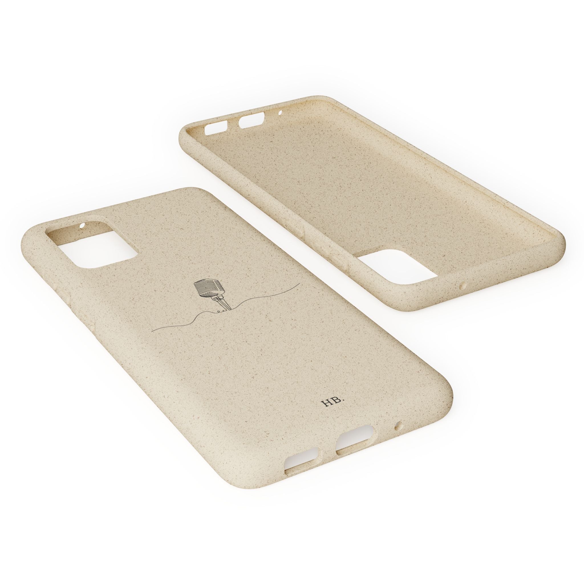 Biodegradable Phone Case — Minimal Microphone Sketch (HB), Eco-Friendly iPhone Cover