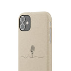 Biodegradable Phone Case — Minimal Microphone Sketch (HB), Eco-Friendly iPhone Cover