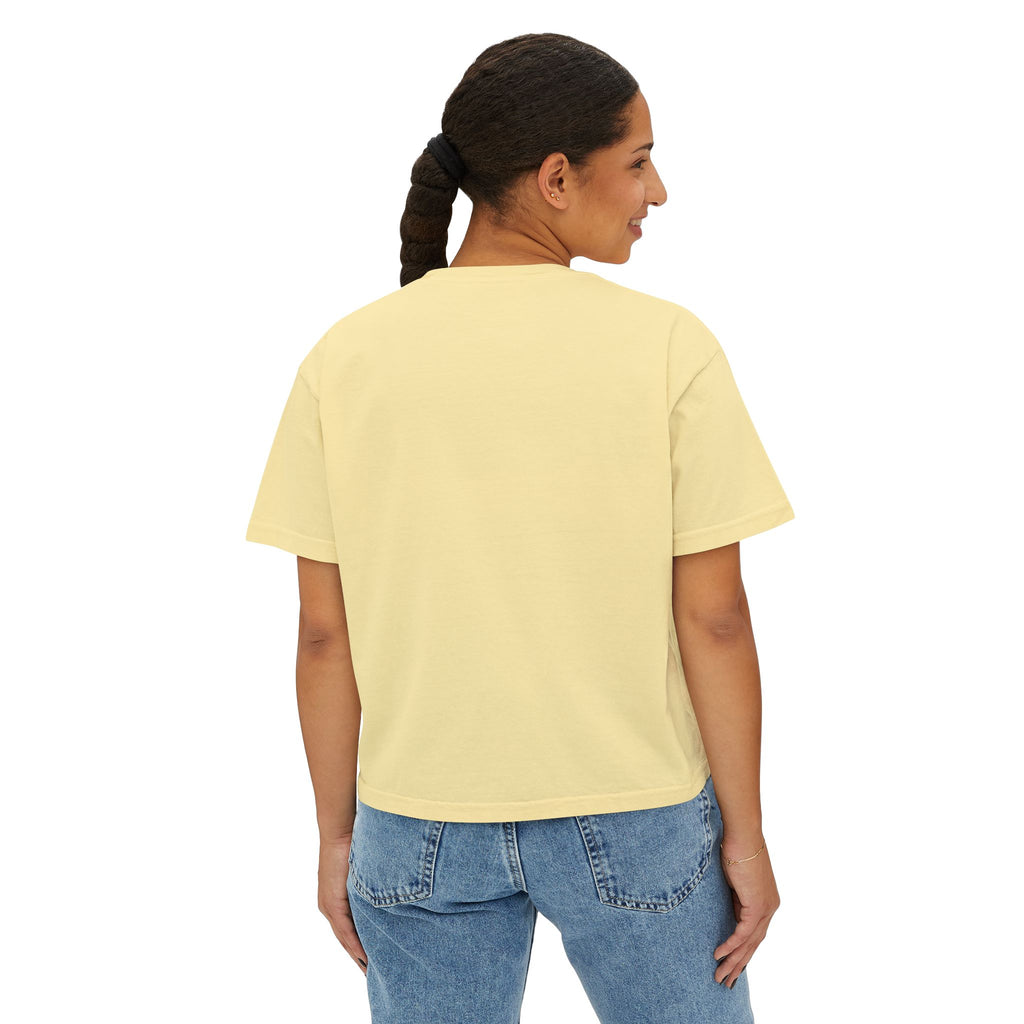 Women's Boxy Tee — "Haley Bundy" Script Name Crop T‑Shirt