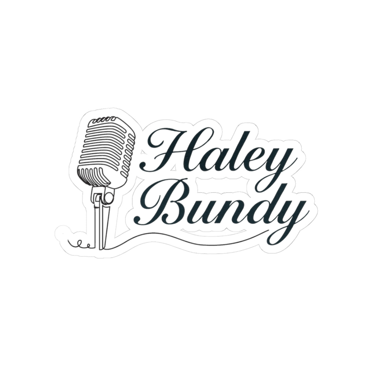 Microphone Name Sticker — "Haley Bundy" Kiss-Cut Vinyl Sticker